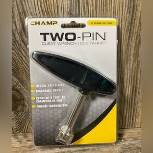 BRAND NEW -Champ Golf Spike Wrench Two-Pin Cleat Wrench Universal Black